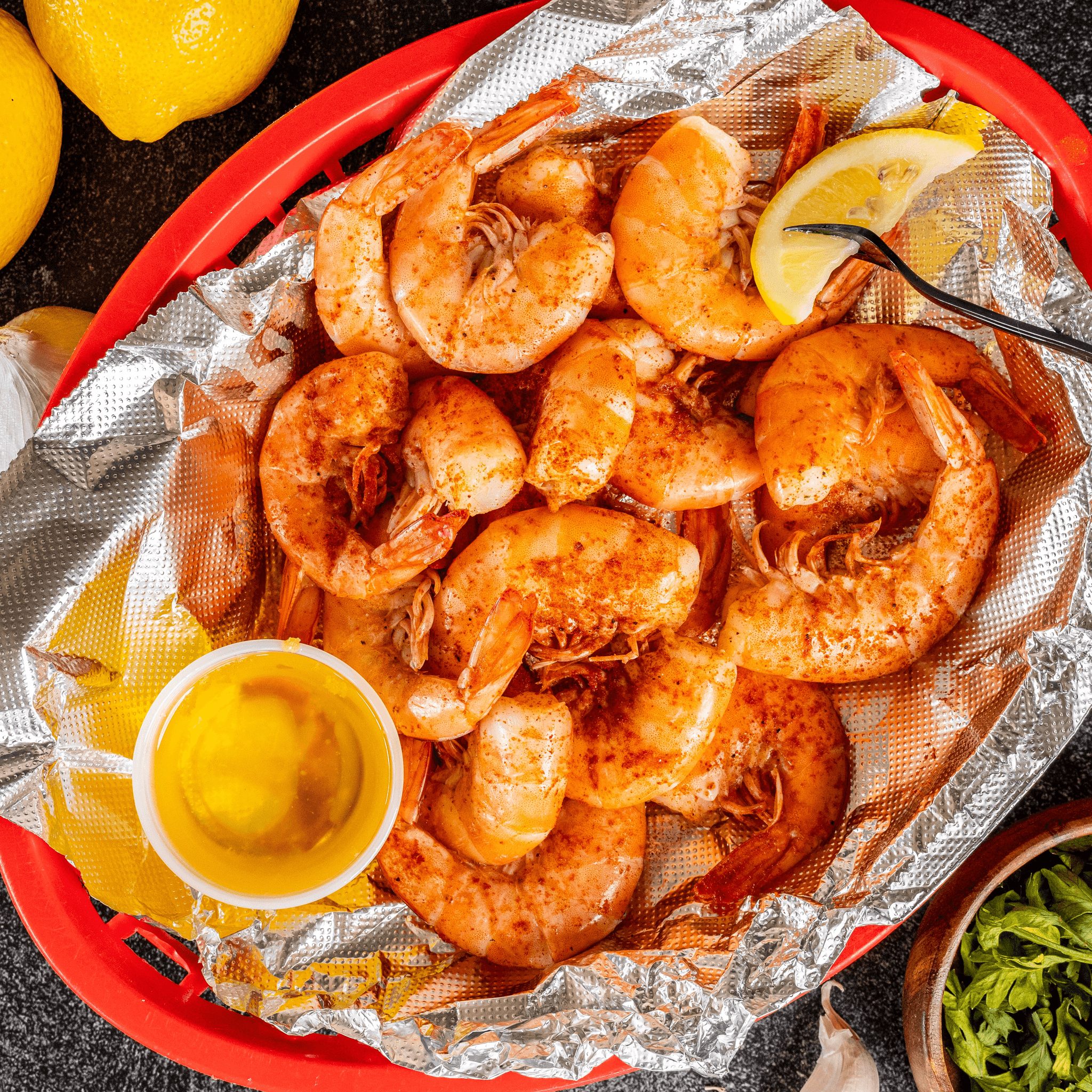 Cajun boiled shrimp.