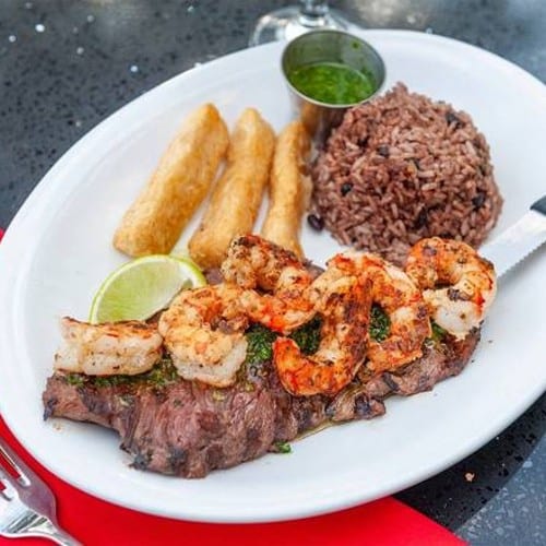 Steak and Shrimp / Mar Y Tierra.