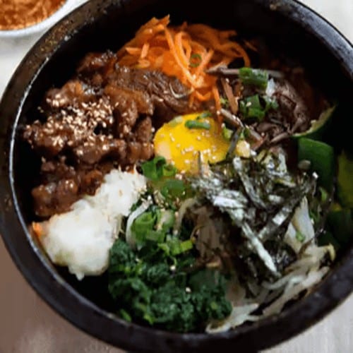 E8. Galbi Dolsot Bibim Bap.