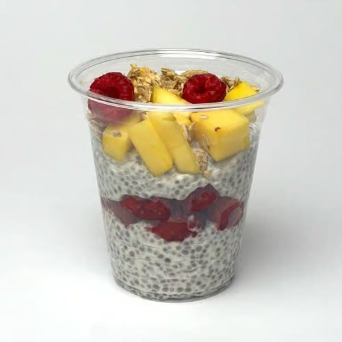 Greek Yogurt Parfait w/Raspberry & Mango.