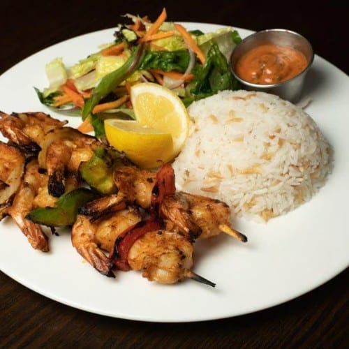 Grilled Shrimp & Lamb Chops.