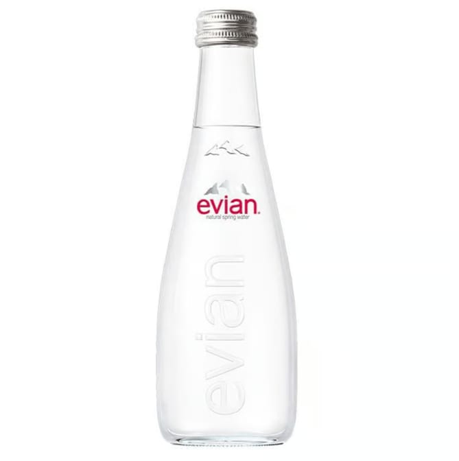 Evian Water (Glass Bottle).