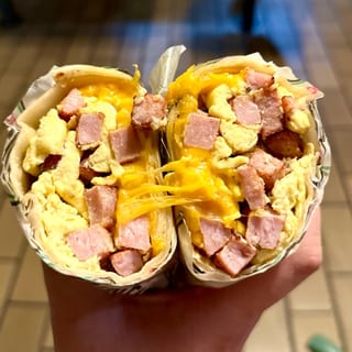 22. Eggs, Ham Cheese Burrito