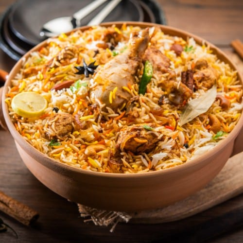 Avakaya Chicken Dum Biryani.