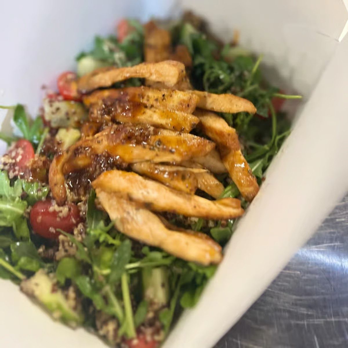 Honey BBQ Roasted Chicken Bowl.