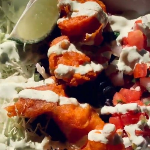 Buffalo Shrimp Bowl.