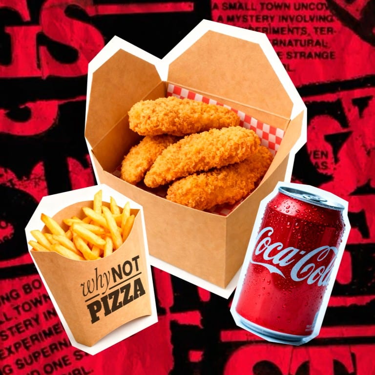 Stranger Things - 4 Chicken Tenders + Fries + Can Soda.