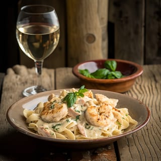 Shrimp alfredo pasta