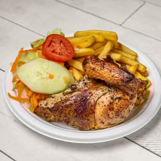 Quarter Chicken Clasico, Fries, and Salad, Sauces Combo