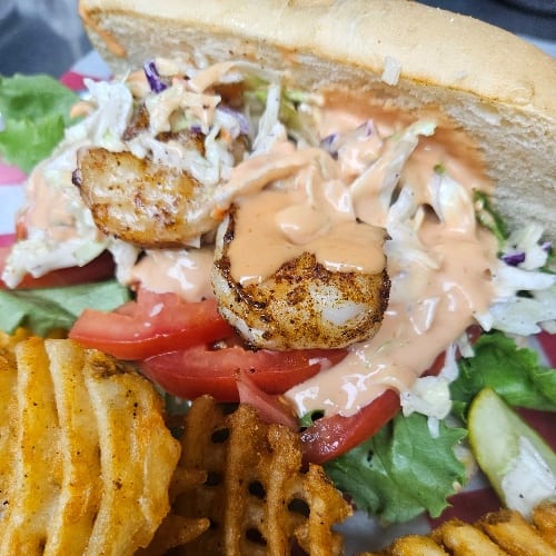 Shrimp Poboy Sandwich.