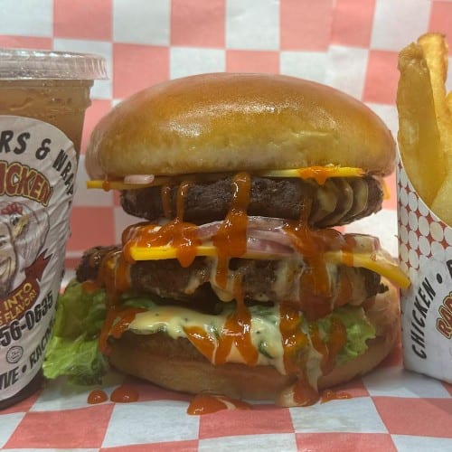 Double-Decker Spicy Cheese Burger Meal.