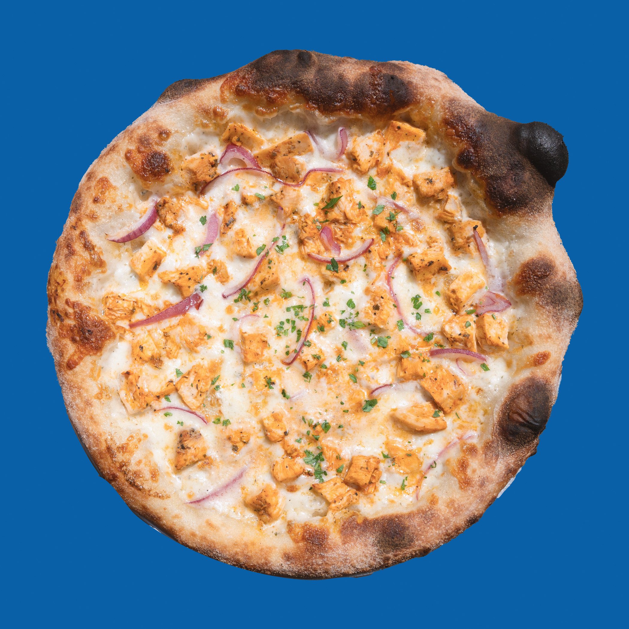 Frank's Buffalo Chicken Pizza.