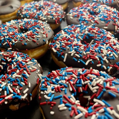 Chocolate Donut with Sprinkles.