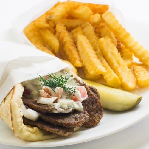 Greek Gyro Sandwich.
