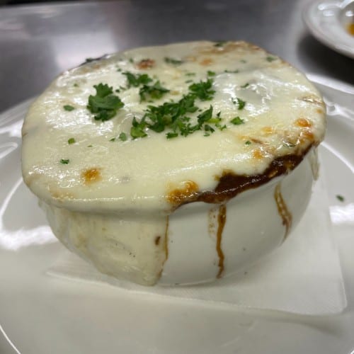 French Onion au Gratin.