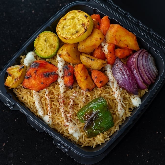 Grilled veggies bowl.