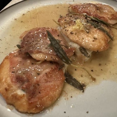 Chicken saltimbocca.