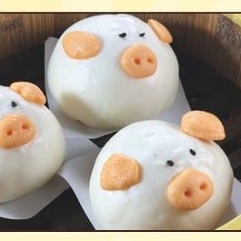 Cute Egg Custard Buns / 豬仔奶黃包.