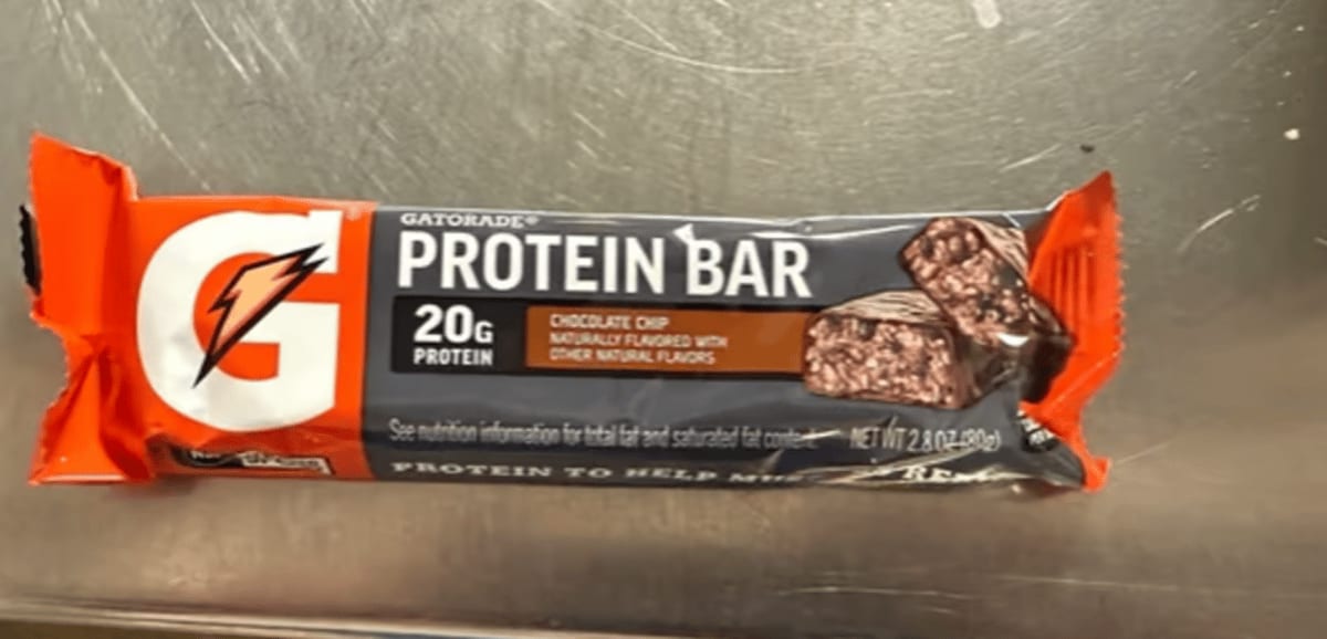 Choc Chip Gatorade Protein Bar 20 Grams.