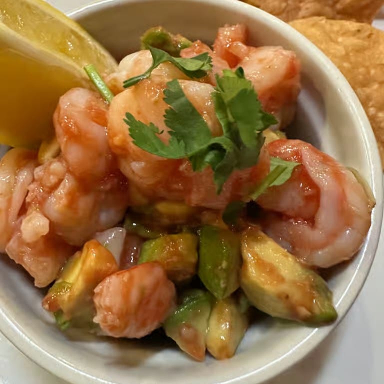 Prawn & avocado cocktail dinner.