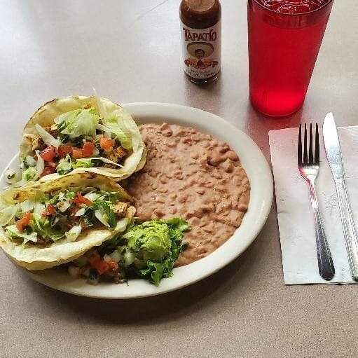 2 Vegan Tofu Soft Taco Plate.