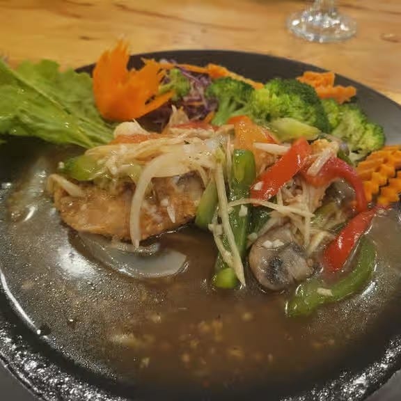 Red snapper ginger sauce.