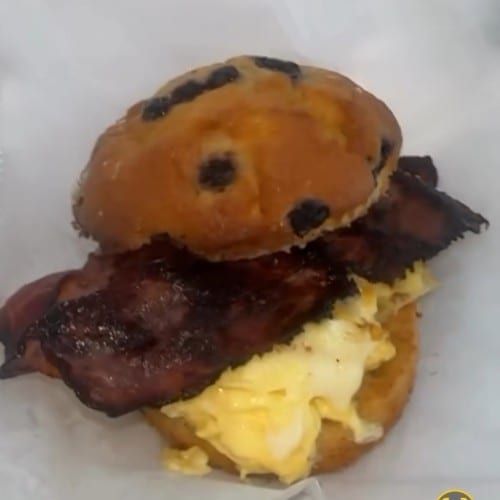 Turkey Bacon Egg Sandwich.