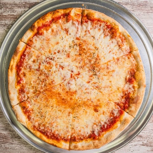 12” Cheese Pizza & Can of Soda.