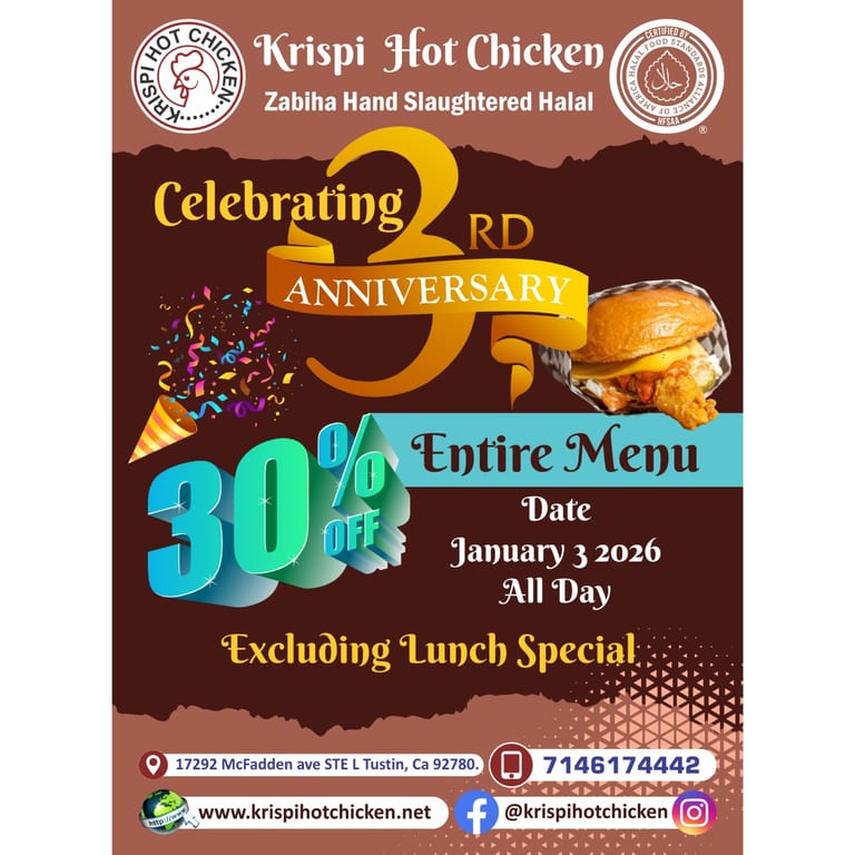 3 Years of Krispi Hot Chicken 🎉
