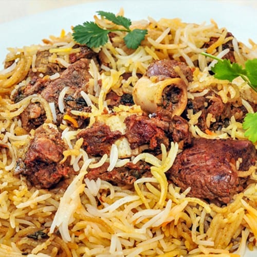 Bucket Goat Sukka Biryani.