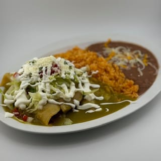 Chicken Enchiladas Verdes or Rojas Plate
