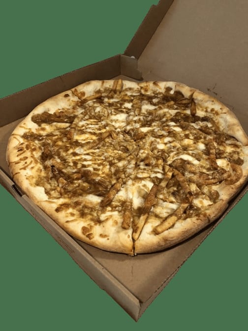 Bacon, Ranch, French Fry Pizza.