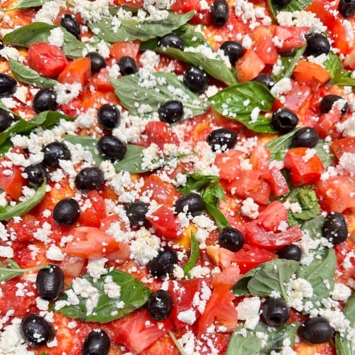 #1. Mediterranean Pizza With Olives.