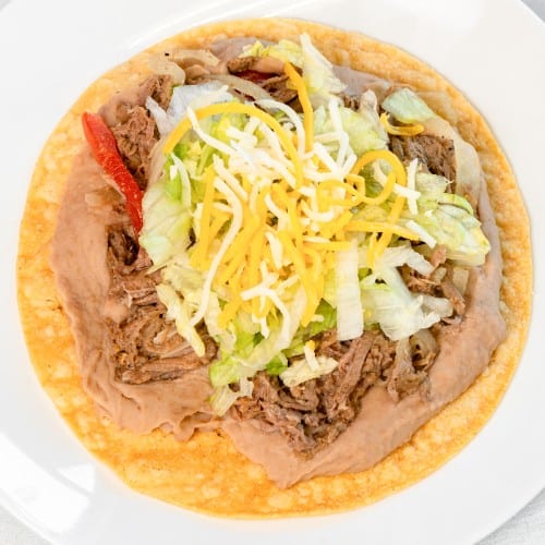 Beef Tostadas (Shredded Beef).