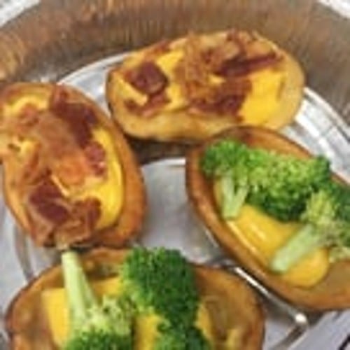 Potato Skins - With Broccoli & Cheese.
