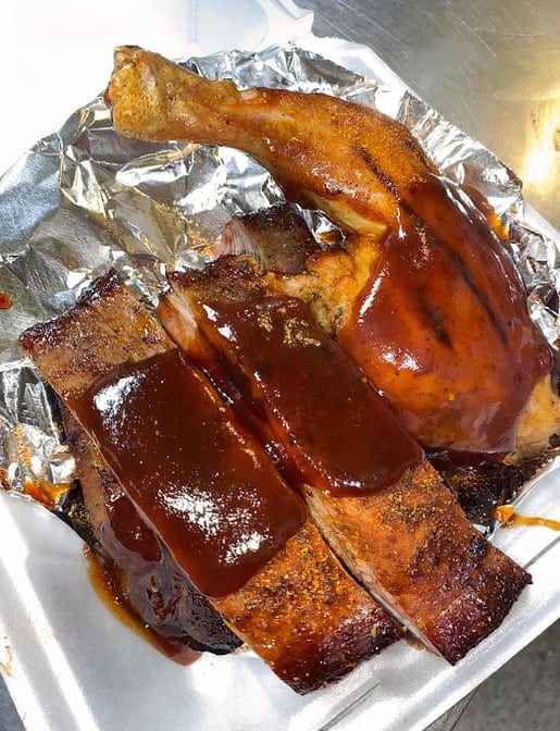 Southern BBQ Rib & Chicken Platter.