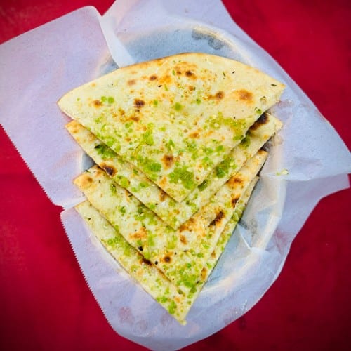 Garlic Green Chili & Pineapple Naan.