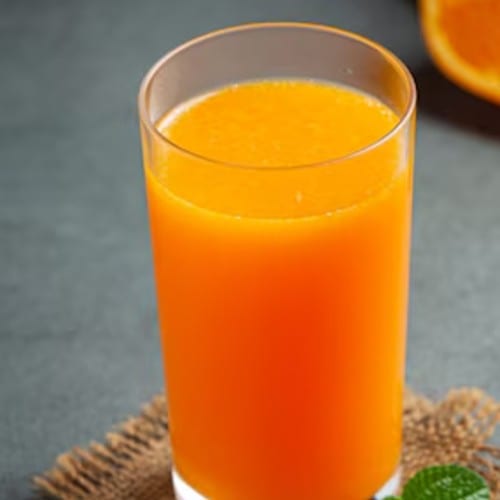 Freshly Squeezed Orange Carrot Juice.