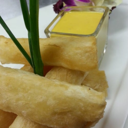 Yuca a La Huancaina.