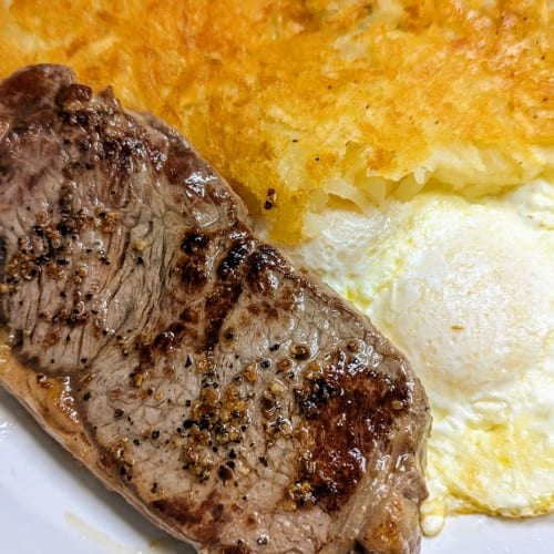 New York Steak & Eggs.