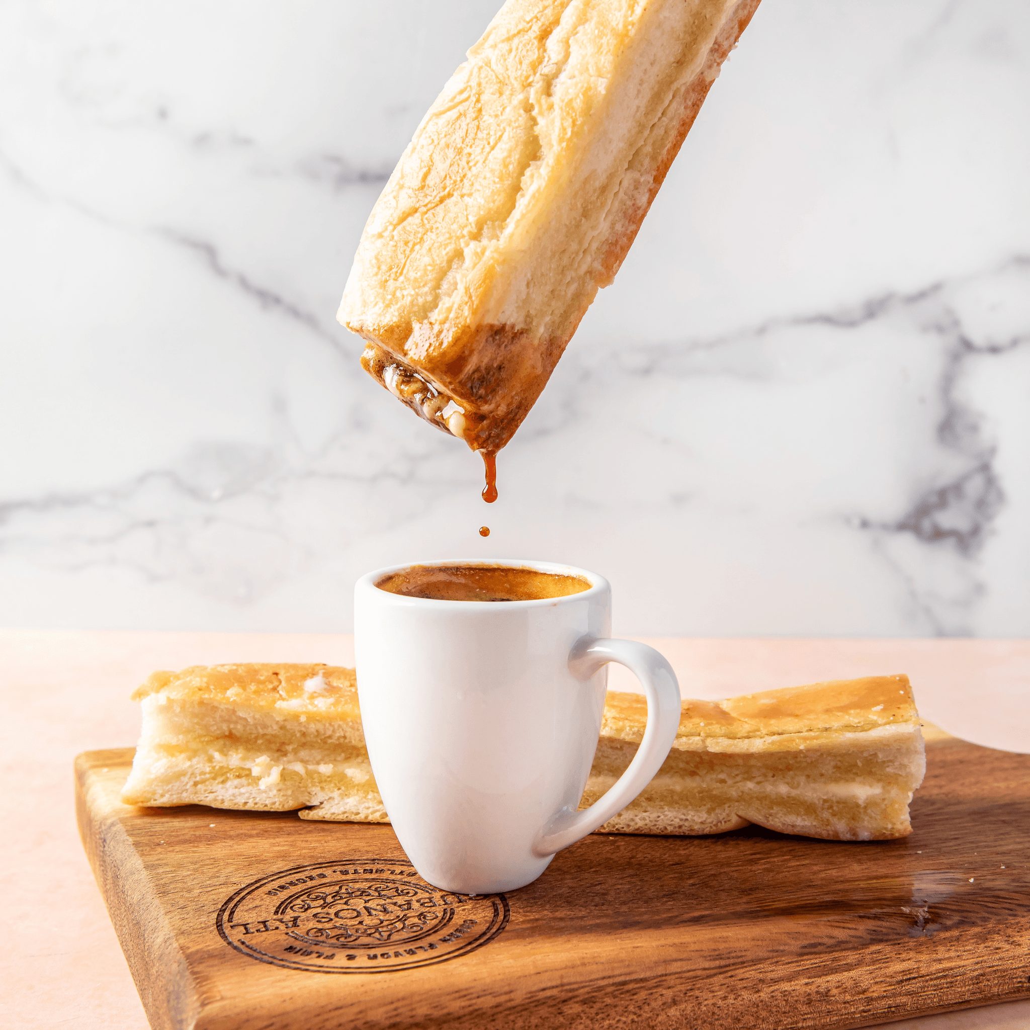 Combo #1 Cuban Toast and Cafe Con Leche.