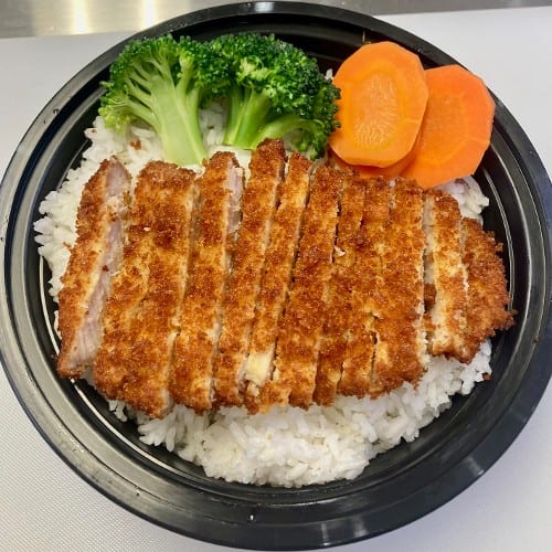 Crispy Pork Tonkatsu Rice Bowl.