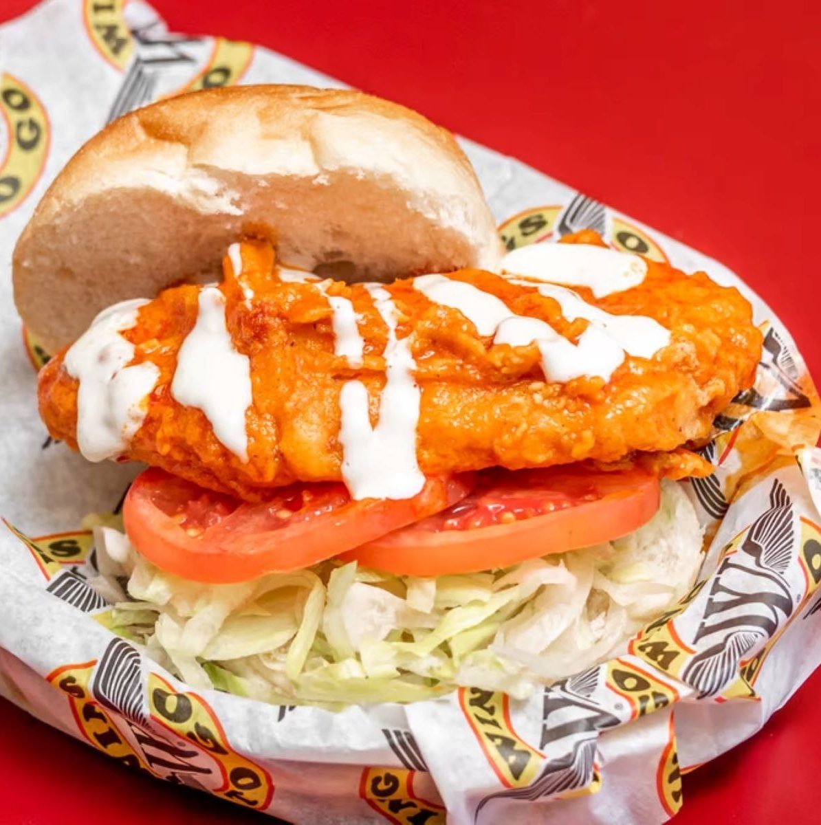 Buffalo Style Chicken Breast Sandwich.