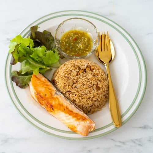 Grilled Salmon Fried Rice.