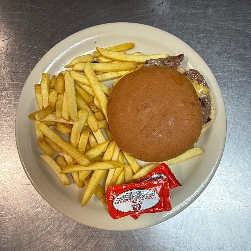 Kids Cheese Burger & French Fries.
