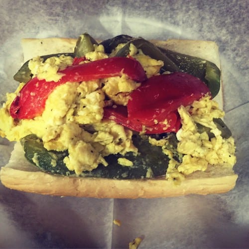 Pepper & Egg Sandwich.