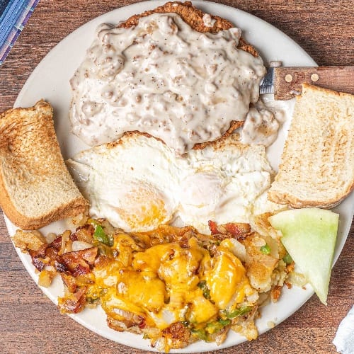 2 Eggs with Country Fried Steak.