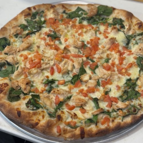 Chicken Florentine Pizza.