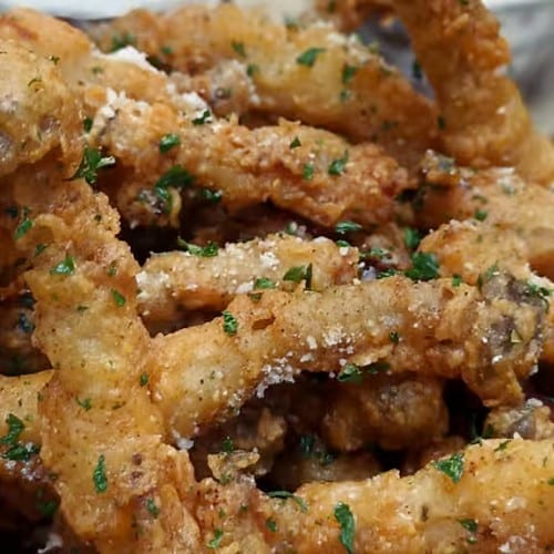 Fried Beech Mushrooms.