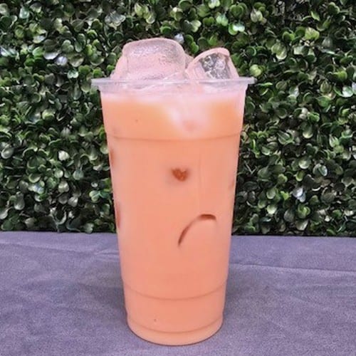 Honeydew Strawberry Milk Tea.